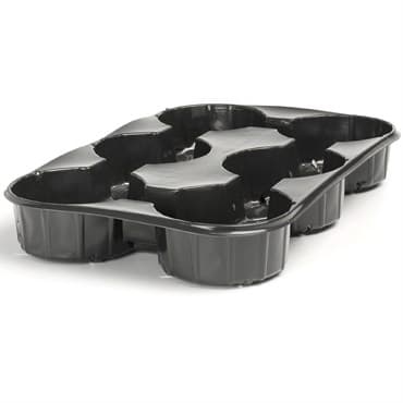 Landmark 3Quartt Carry Tray 6 Count Side Bottom Drainage Black 50 Per Case / 36 Cases Per Pallet