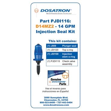 DOSATRON PJDI116VF SEAL KIT FOR D14MZ2 14GPM