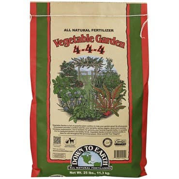 Down to Earth 25# Vegetable Garden 4-4-4 OMRI (40/PL)