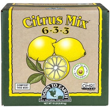 Down to Earth 15# Box Citrus Mix 6-3-3 (3pk of 5#)