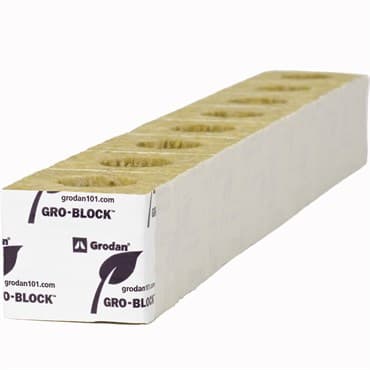 Grodan Gro-Block Improved GR4 - Small 3" (3x3x2.6) w/Hole - Strip - Carton (384/Carton)