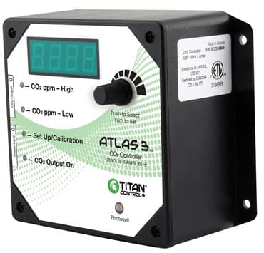 Titan Controls Atlas 3 Day/ Night CO2 Monitor/ Controller (16/CS)