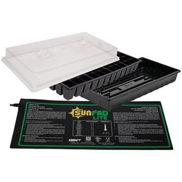 SunDome Seed Starting System - Includes 2" Humidity Dome, 72-Cell Seedling Insert, 11"x21" Watertight Base Tray 8 7/8"x19 1/2" SunPad Lite Seedling Heat Mat