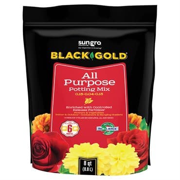 Black Gold All Purpose Potting Soil w/CRF 8qt (240/PL)